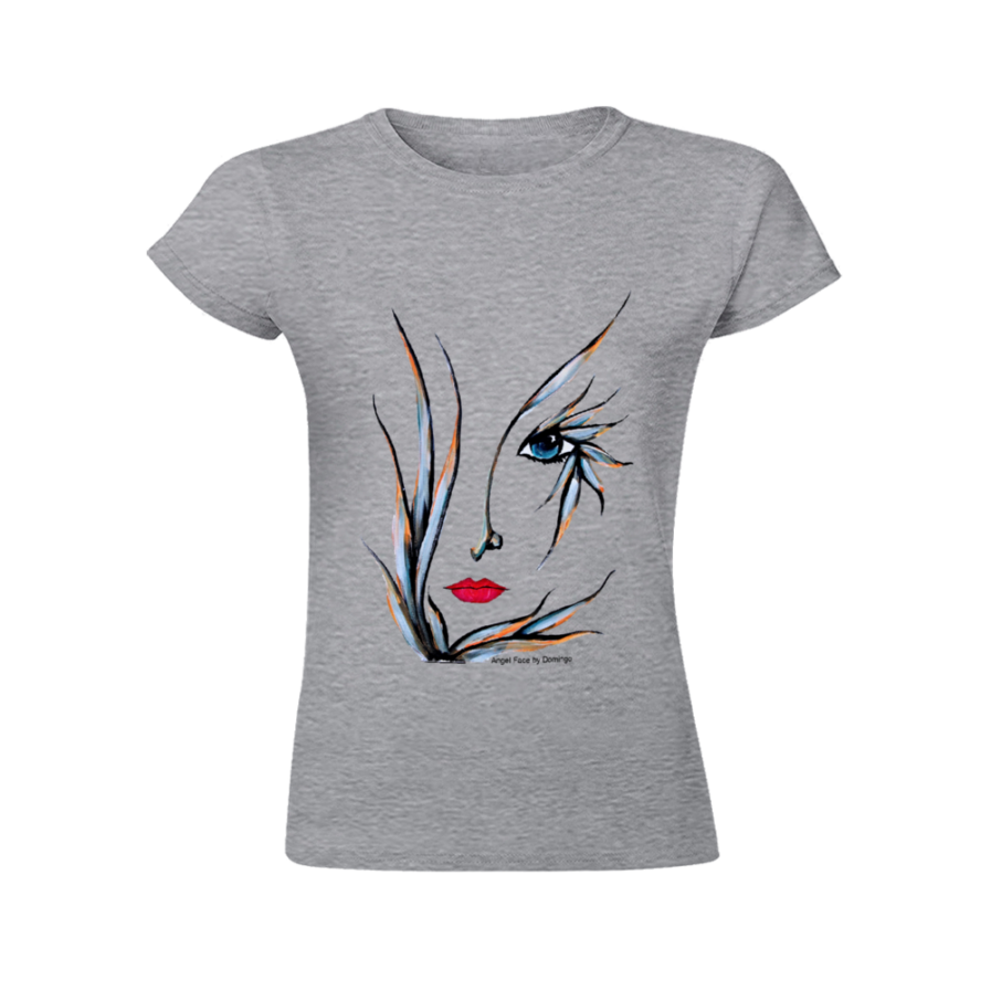 Domingo Angel Face Women's T-shirt w text: Angels Are Everywhere - Image 4