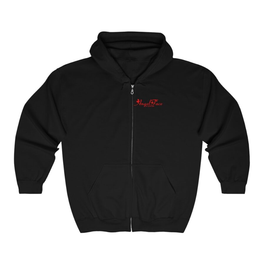 Domingo Angel Face Unisex Full Zip Hooded Sweatshirt