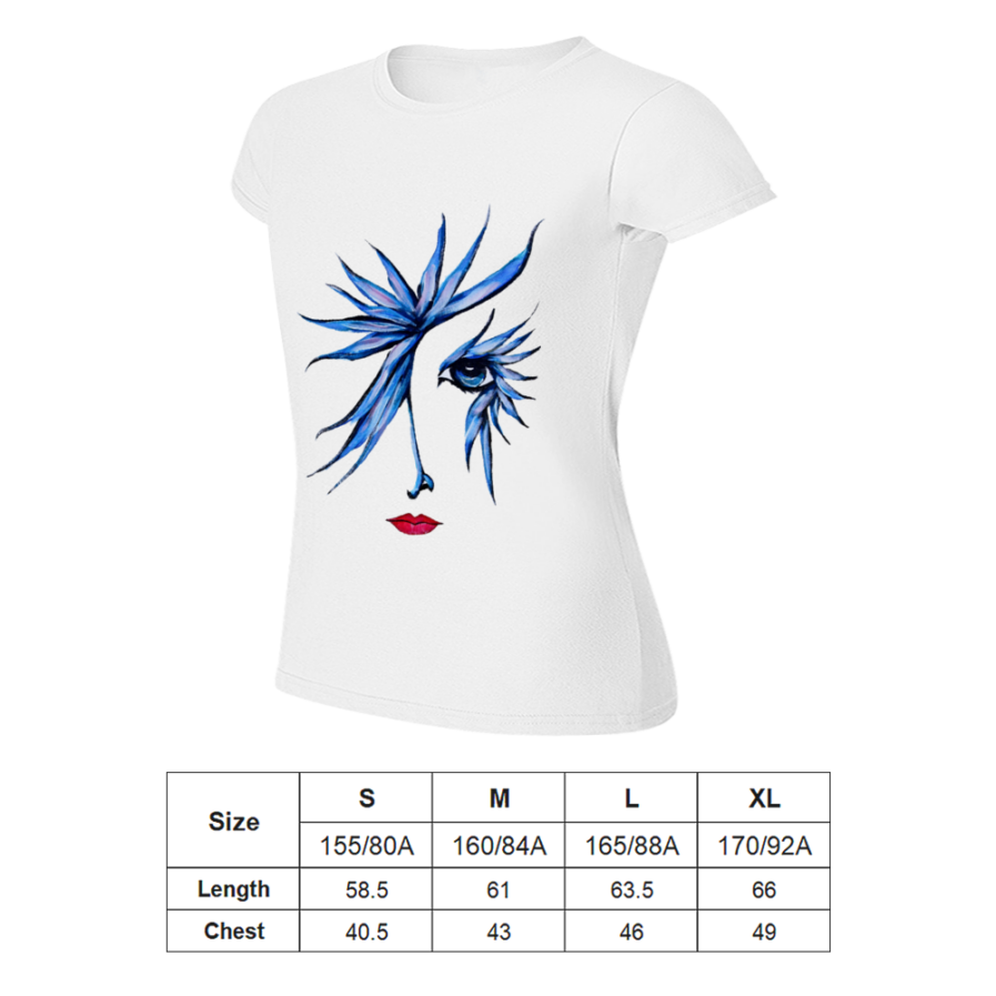 Domingo Angel Face Women’s T-shirt w text: Some Days Even The Devil Sits Back And Admires My Work - Image 3