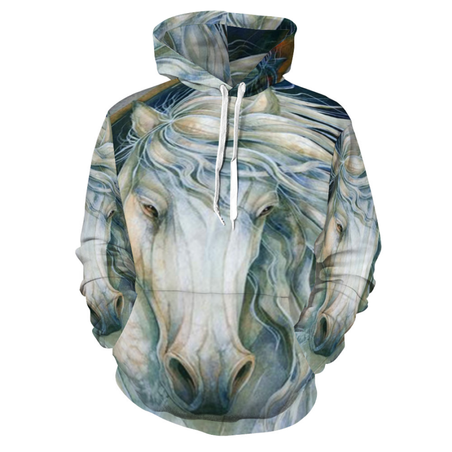 Domingo Horse Hoodie Sweatshirt with Pockets