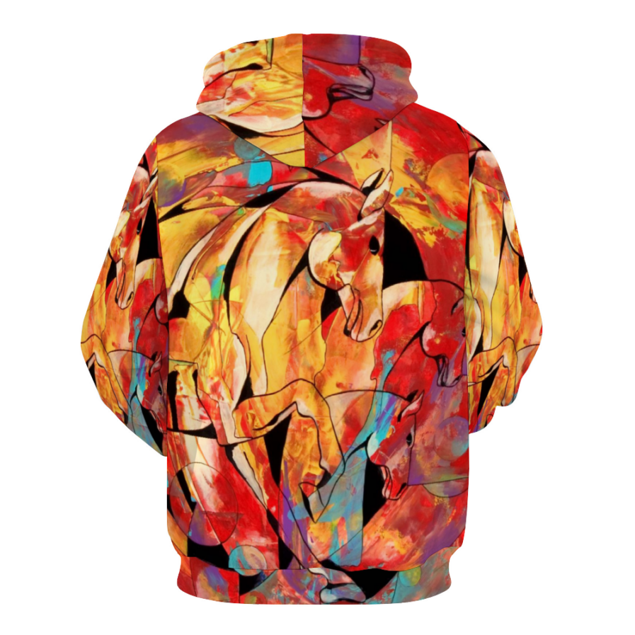 Domingo Majesty Horse Hoodie Sweatshirt with Pockets - Image 2