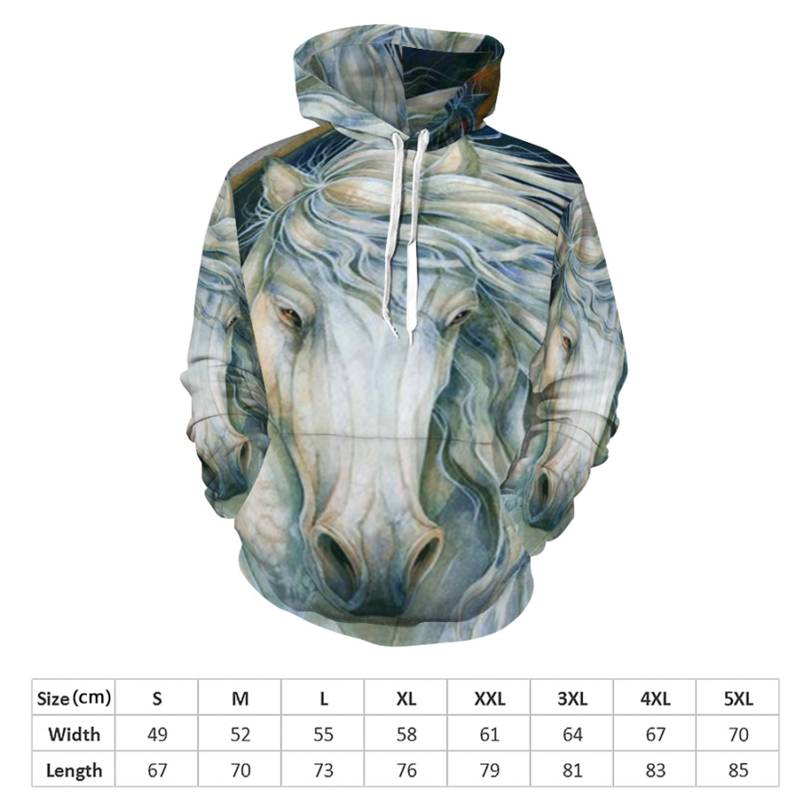 Domingo Horse Hoodie Sweatshirt with Pockets - Image 3