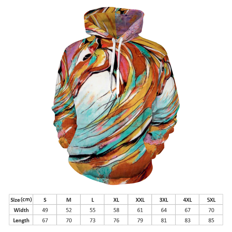 Domingo Brave Horse Hoodie Sweatshirt with Pockets - Image 3