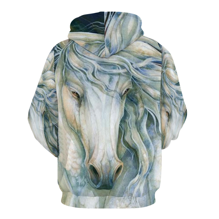 Domingo Horse Hoodie Sweatshirt with Pockets - Image 2