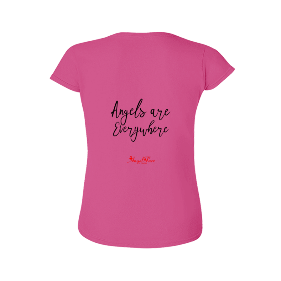 Domingo Angel Face Women's T-shirt w text: Angels Are Everywhere - Image 3