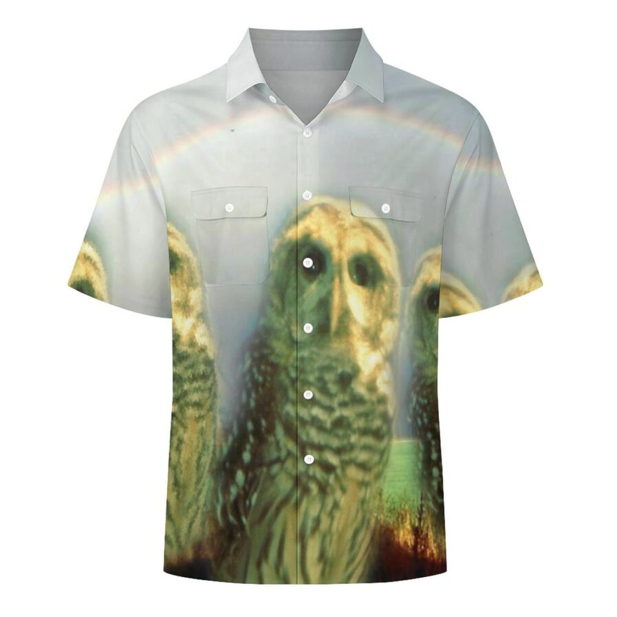 KillerKloz Men's Owl Short Sleeve Shirt with Pockets - Image 4