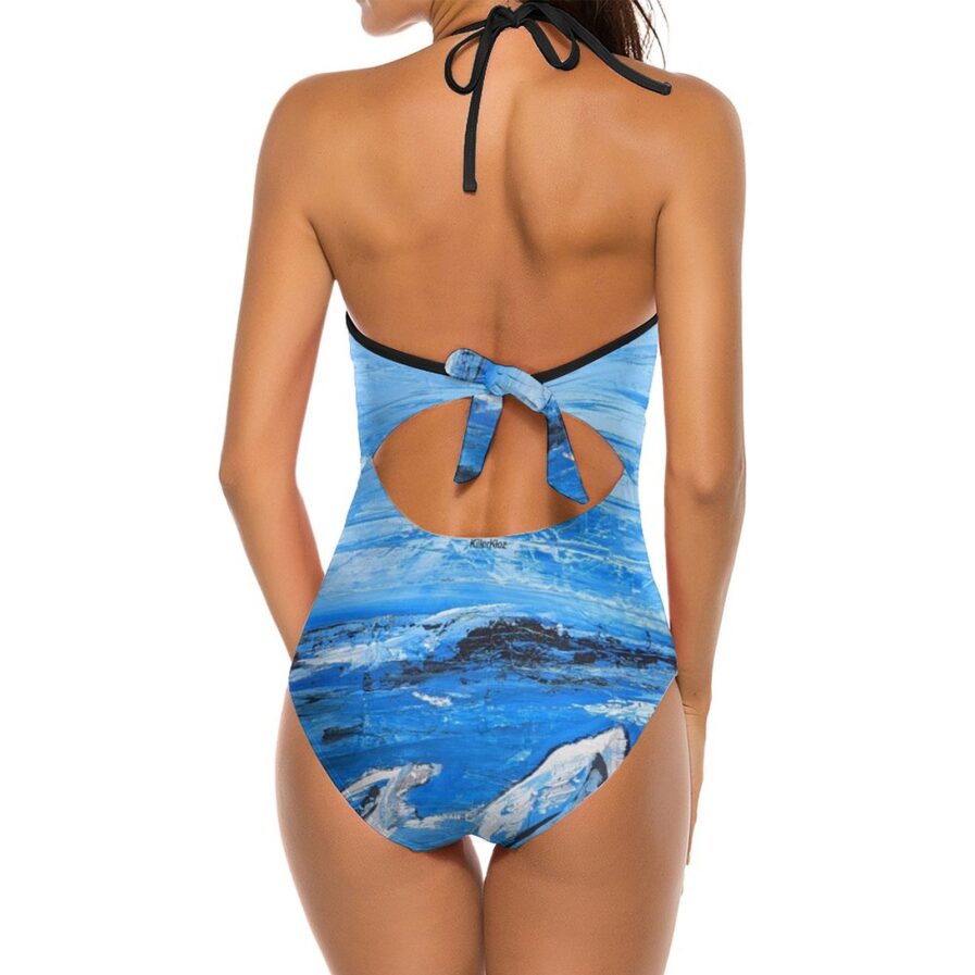 KillerKloz Women's Halter One-Piece Wave Swimsuit - Image 4