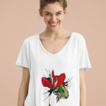 Domingo Red Iris Premium Unisex V-Neck T-shirt - Image 4