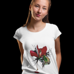 Domingo Red Iris Premium Unisex V-Neck T-shirt