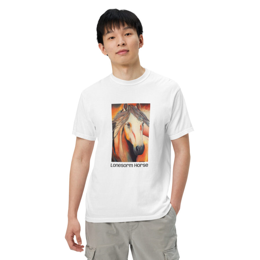 Domingo Lonesome Horse Unisex Heavyweight T-shirt - Image 2