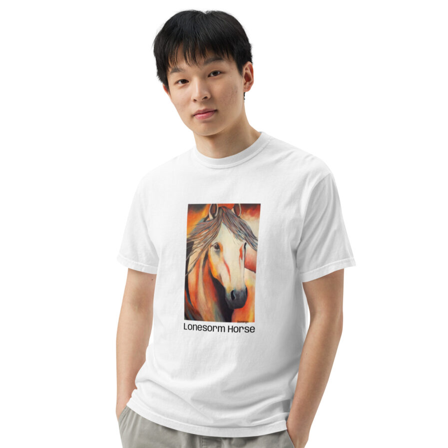Domingo Lonesome Horse Unisex Heavyweight T-shirt - Image 3